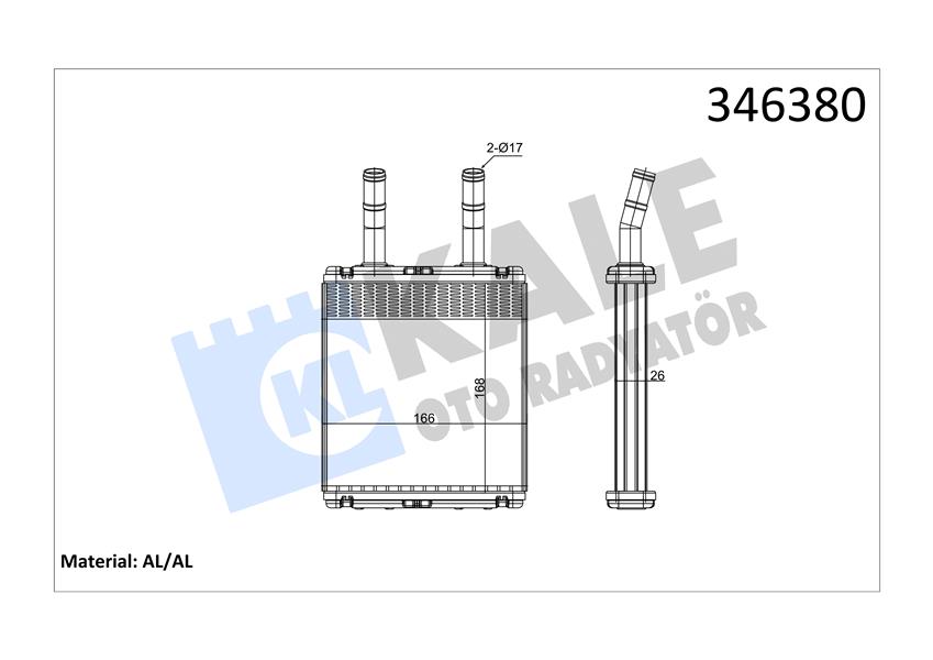 ACCENT 95-05 GETZ 02-05 KALORİFER RADYATÖRÜ — temsili görsel