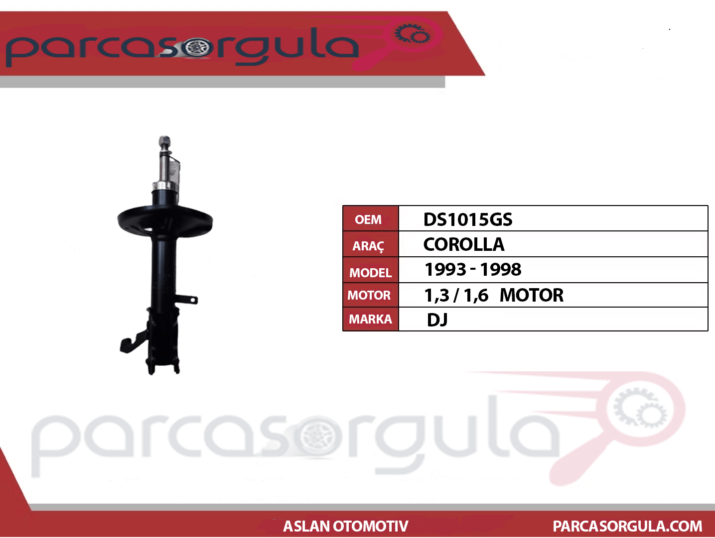 COROLLA AE101 ÖN SOL AMORTİSÖR — temsili görsel