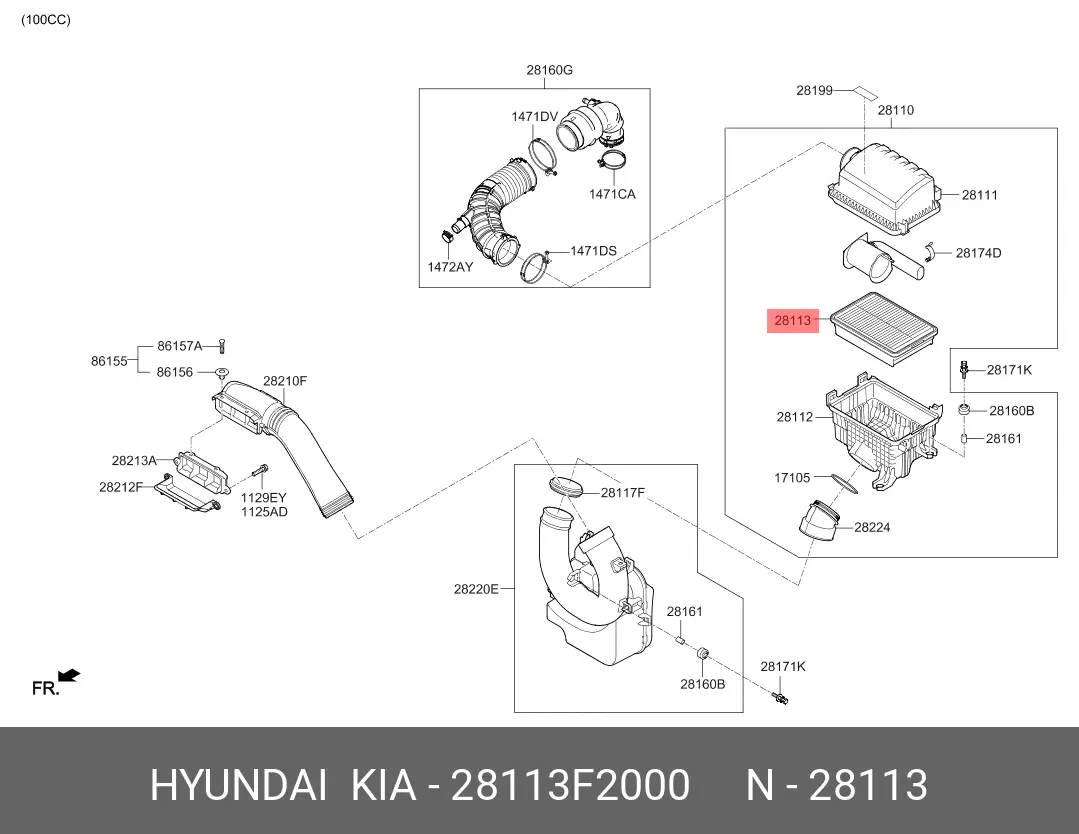 ELANTRA 16> 1.6 BENZ. HAVA FİLTRESİ — temsili görsel